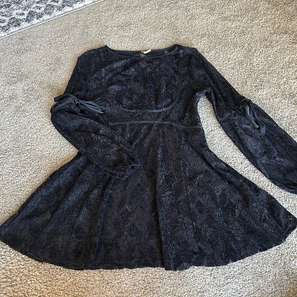 Free People Black Lace Dress